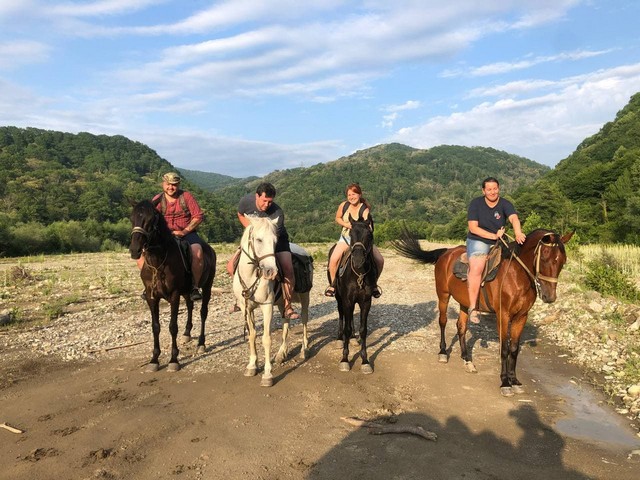 Конные прогулки в п. Новомихайловский районе в горах